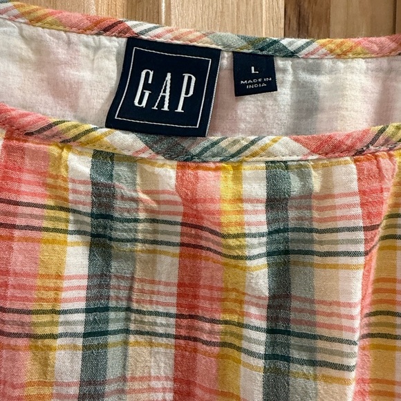 GAP Women’s Multi Color Plaid Cottagecore Prairiecore Feminine Maxi Sundress - Picture 7 of 13